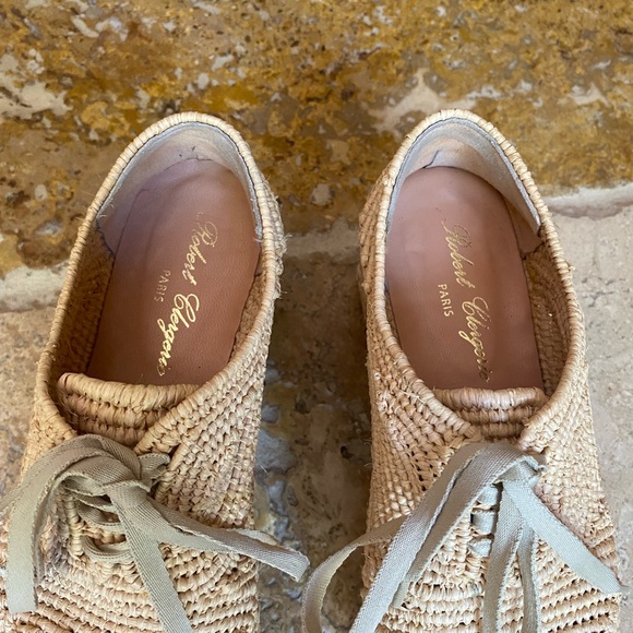 Robert Clergerie Straw Platform Wedge Oxfords — gorgeous & unique! - Picture 7 of 10